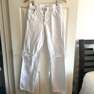 White Zara ripped jeans